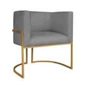 Poltrona decorativa Lua com Base Metálica