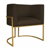 Poltrona decorativa Lua com Base Metálica