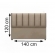 Cabeceira para cama de casal Dalia em Suede (1,20x1,40)