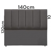 Cabeceira para cama de casal Dalia em Suede (1,20x1,40)