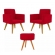 Kit Com 2 Poltronas Talita e 1 Puff Redondo