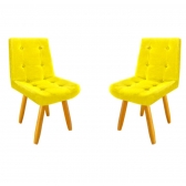 Jodo de Cadeira Decorativa Olivia para mesa de Jantar 02 cadeiras