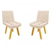Jodo de Cadeira Decorativa Olivia para mesa de Jantar 02 cadeiras