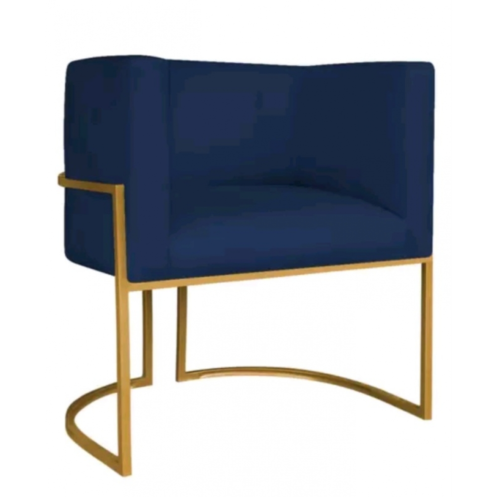 Poltrona decorativa Lua com Base Metálica