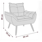 Kit com 2 Poltronas Opala 1 Lugar  mais 1 Puff.